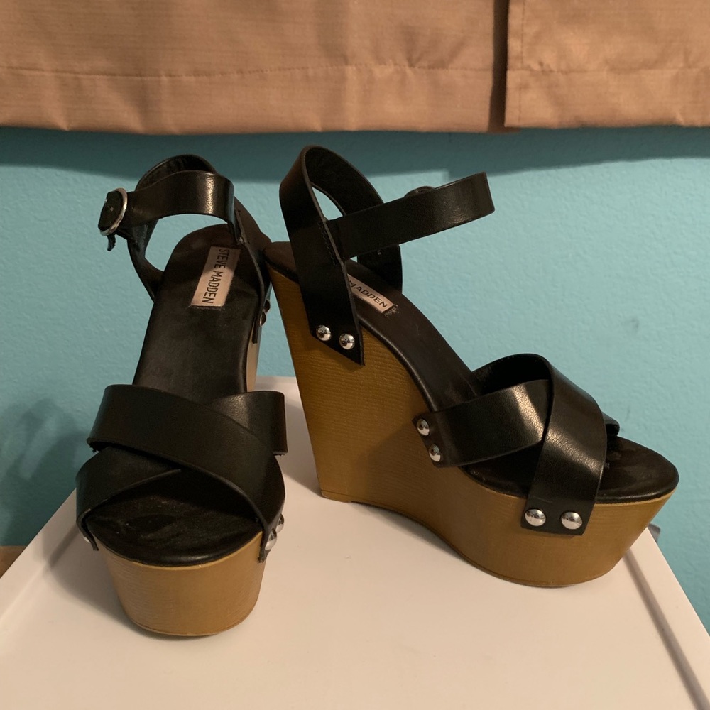 Black Steve Madden Wedges